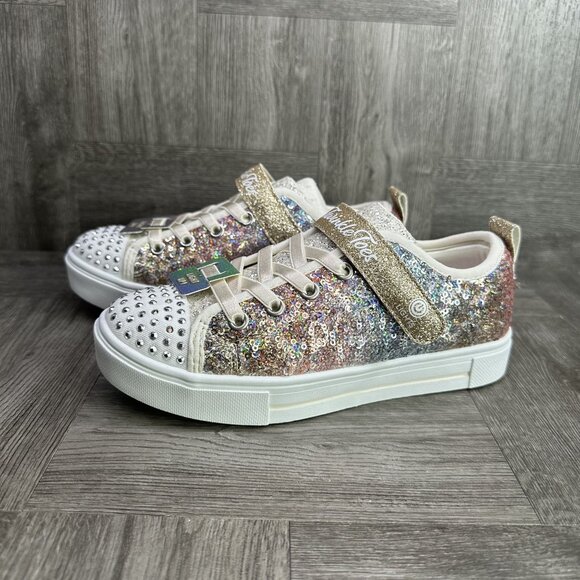 Skechers Twinkle Toes Girls size 2 Sequin Flash Light up Shoes - Picture 4 of 8